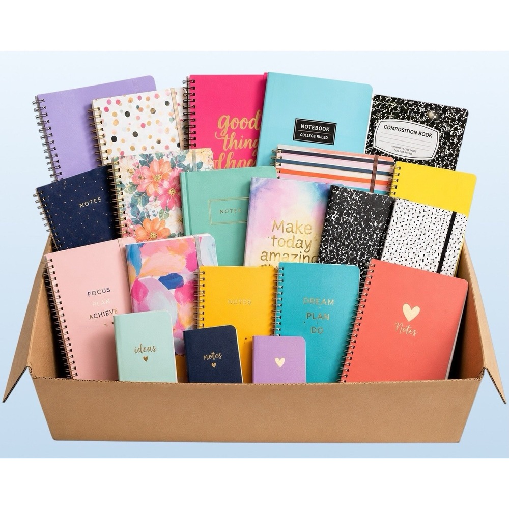 10Upcycle Journal & Notebook Mixed Lot Bundle Blank Lined Spiral Composition Set